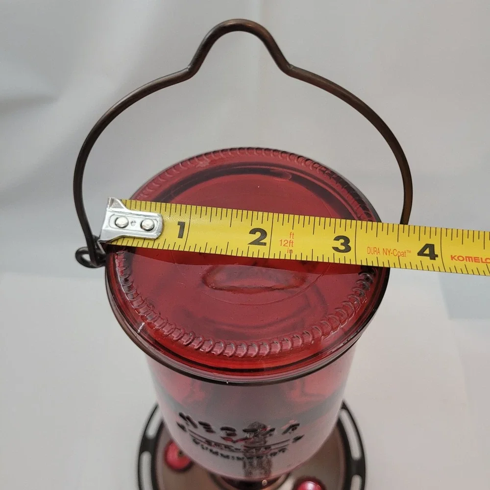 CB & Sons Nectar Hummingbird Feeder Red Glass Metal Vintage Hanging Outdoor 20oz